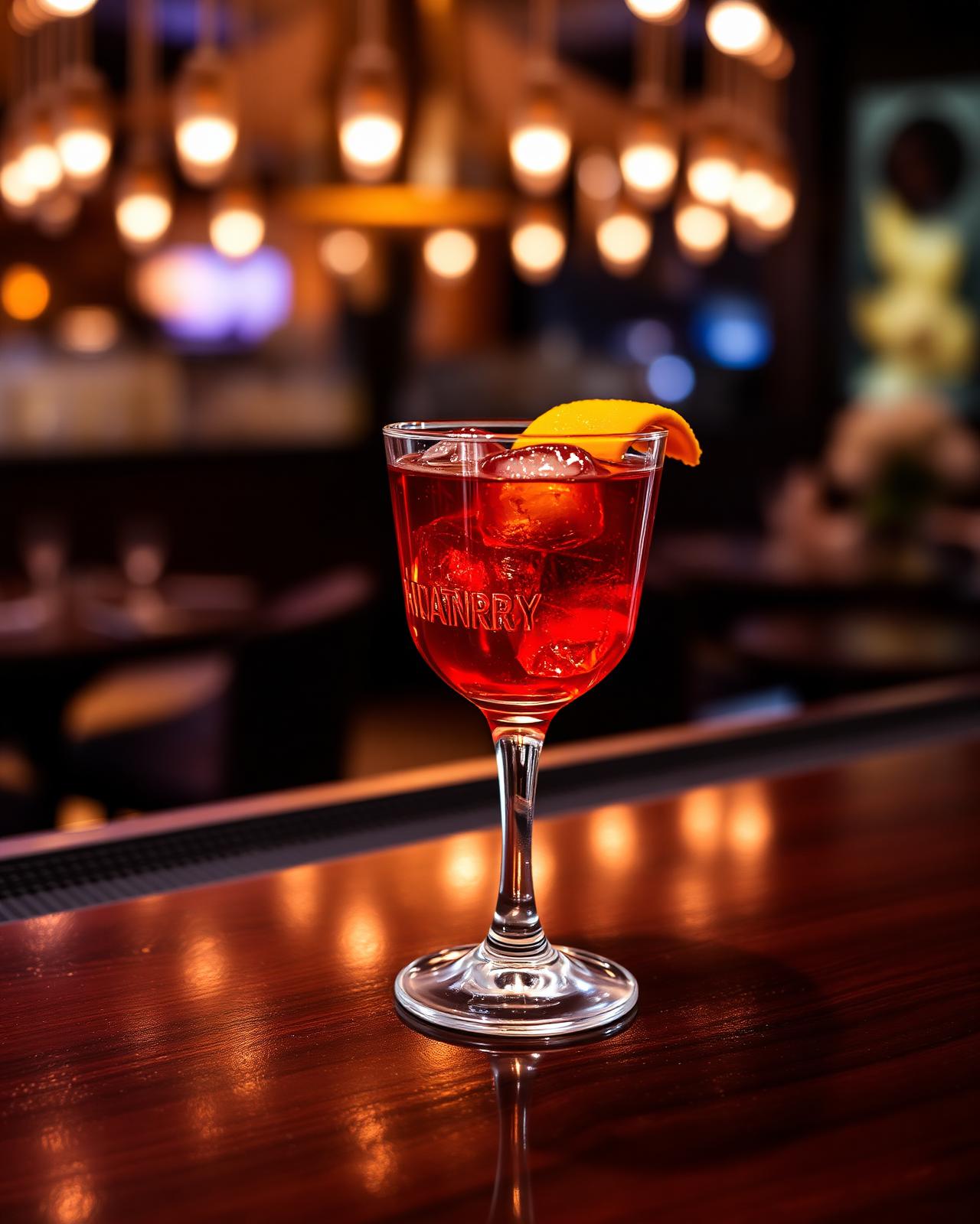Negroni at the bar